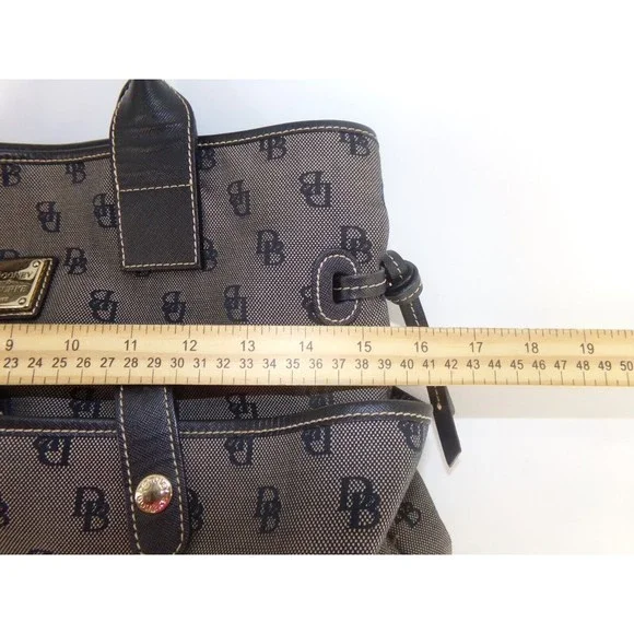 DOONEY & BOURKE Vintage Brown Signature Monogram Tote Shoulder Bag Purse (30) - Picture 2 of 9
